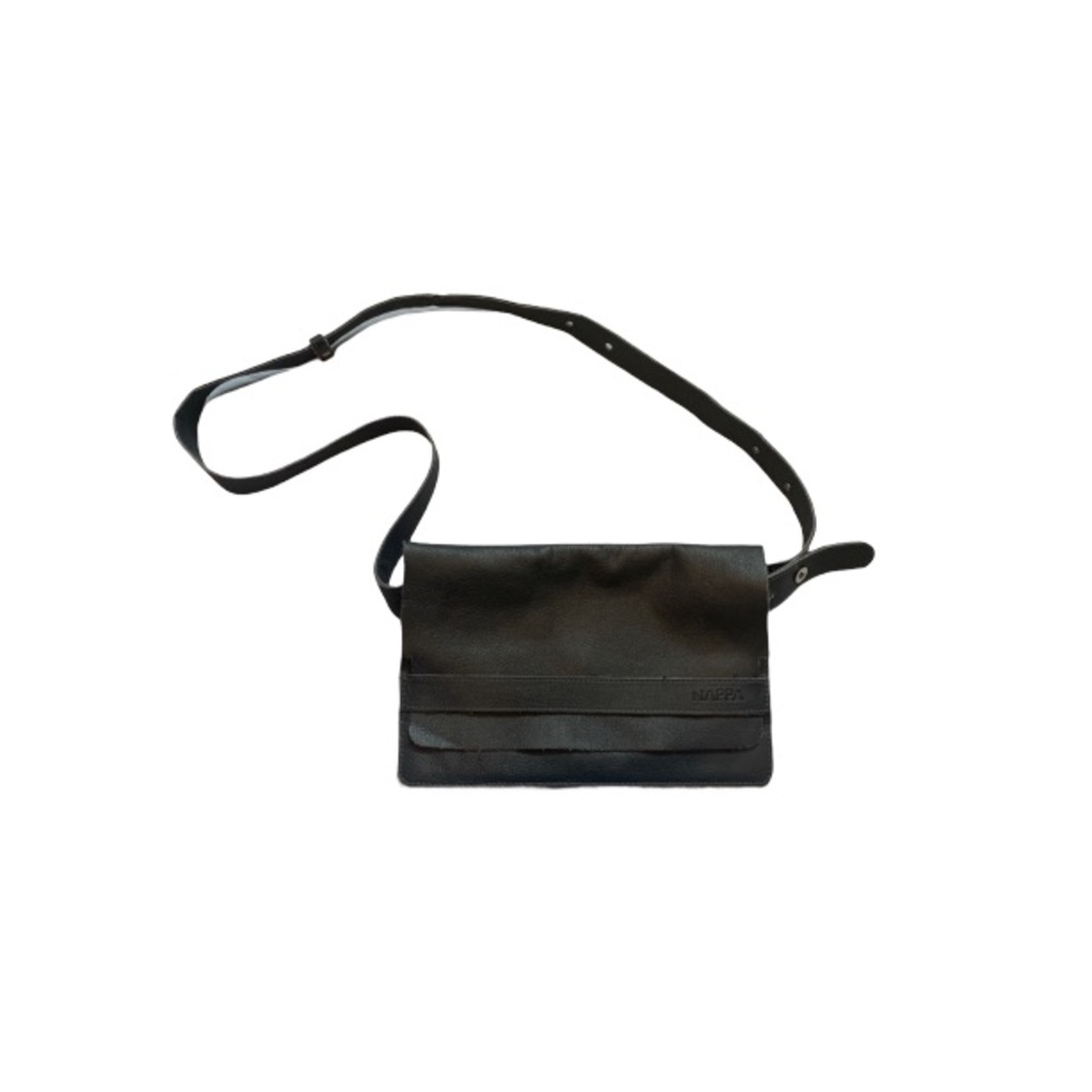 Nappa Dark Grey Leather Fanny Pack / Purse
